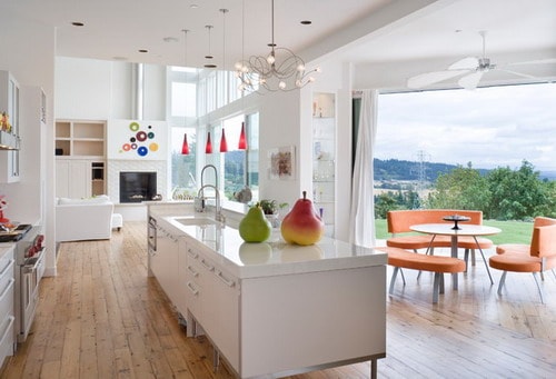White Cabinets Ecofriendly Contemporary Kitchen by Alan Mascord Design Associates Inc