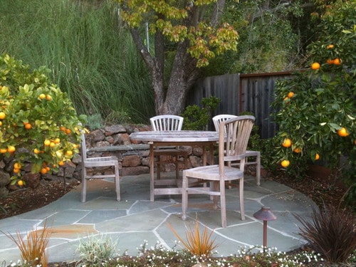 Wooden garden furniture small backyard patio home design ideas