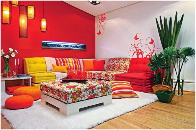 Chill out red wall paint colors living room decor