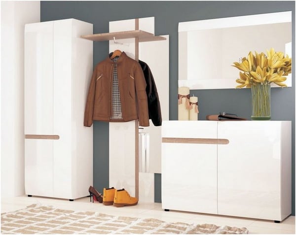 white modern furniture for corridor