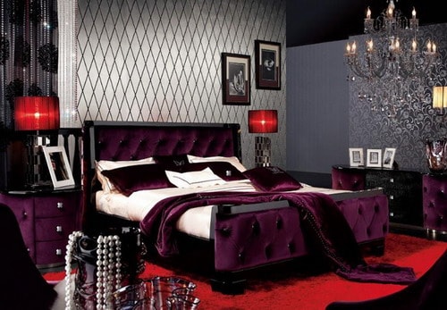Made-in-Italy-Quality-Modern-Master-Bedroom-Set-Purple-Furniture-Gray-Wall-Colors-Ideas