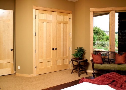 Maple-6-Panel-stile-rail-door-with-flat-panels-traditional-bedroom-designs