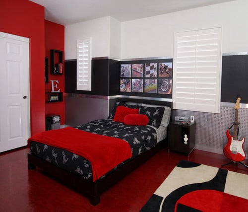 Red-Musical-Teen-Bedroom-Decor-Home-Design-Ideas