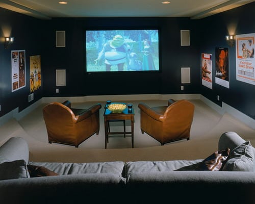 Dark-blue-media-room-color-schemes-traditional-home-theater-designs