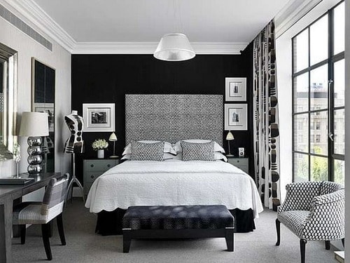 Eclectic-black-and-white-decor-ideas-modern-bedroom-for-young-woman-designs