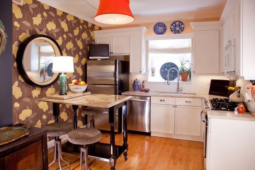 Eclectic-kitchen-layout-small-kitchen-island-cart-ideas