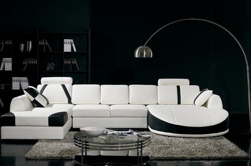 Modern-White-and-Black-Sectional-Sofa-with-Chaises-dark-modern-living-room-designs