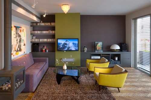 Wall-paint-color-schemes-colorful-contemporary-living-room-furniture