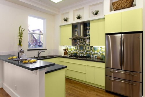 Yellow-Cabinets-White-Wall-Paint-Colors-Contemporary-Kitchen-by-Studio-Marler