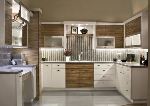 Zebra-Wood-Modern-Kitchen-Cabinets-small-modern-kitchen-designs