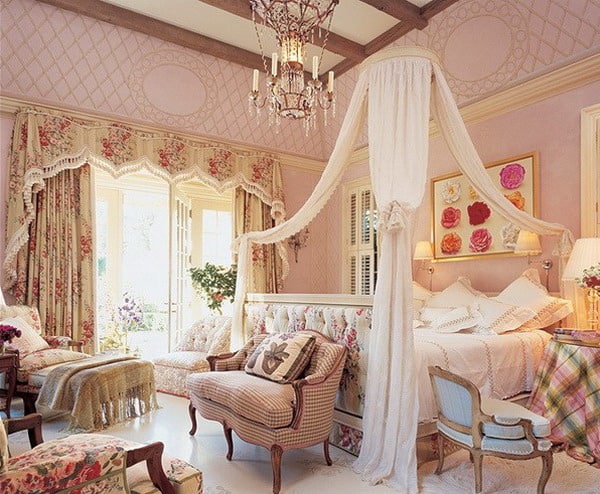 beautiful pink romantic bedroom vintage style decor ideas