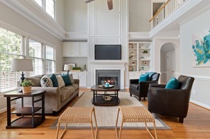 staged living room with cohesive design