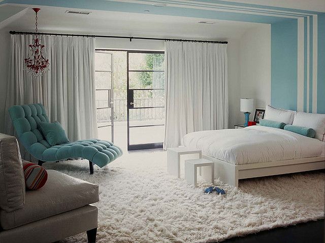 Tiffany blue room with stripes